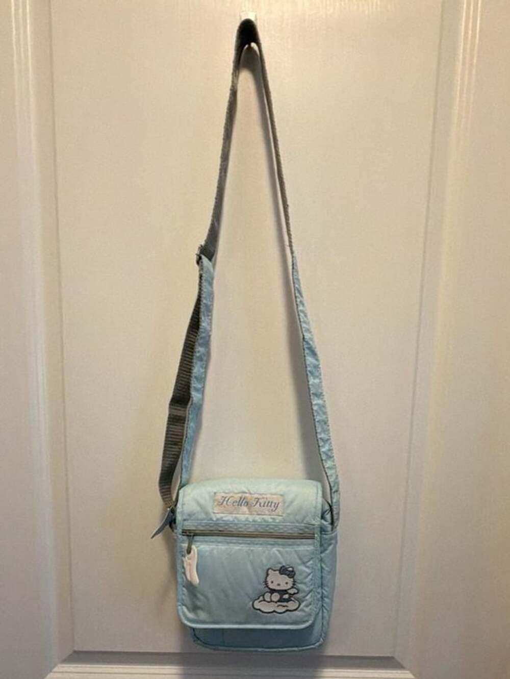 Sanrio Hello Kitty Vintage Angel Cloud Crossbody Bag Blue Nylon